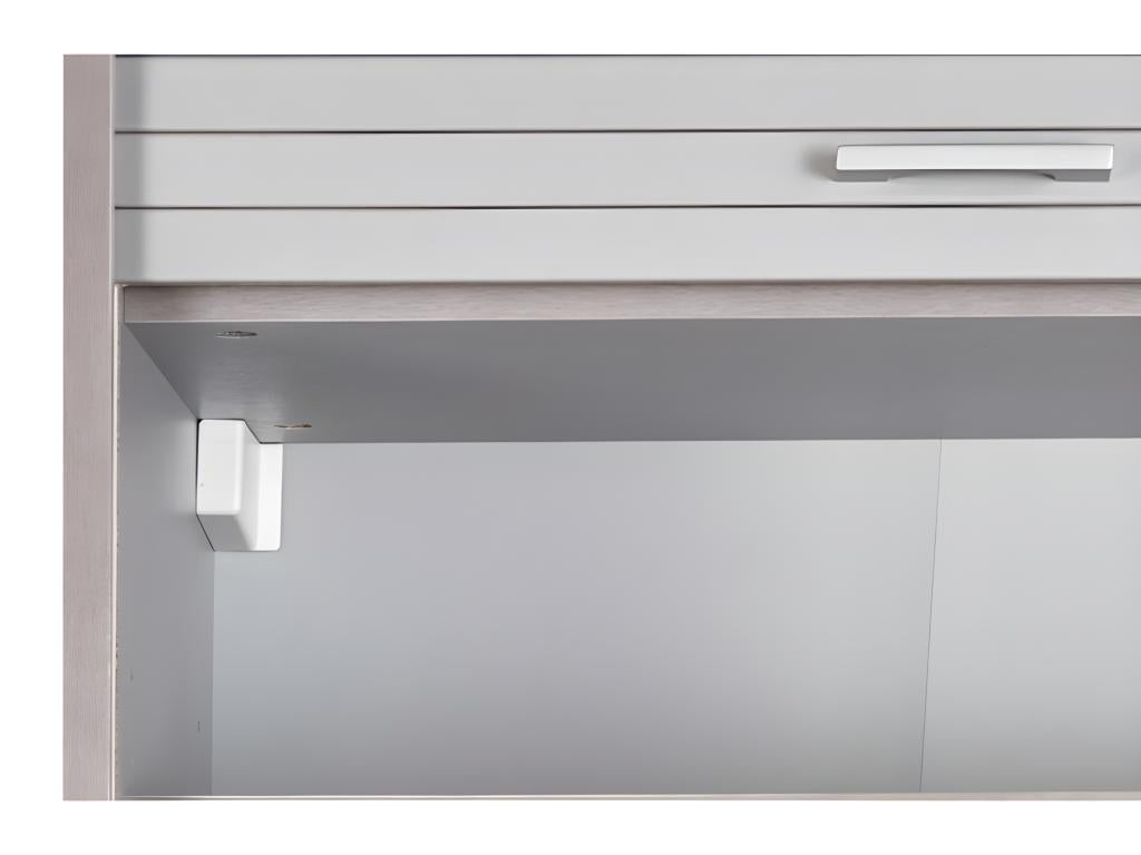 Kitchen Cabinet in Black or White Oak Aluminum with 2 Shelves, W 40 H 72 D 35 cm - Black CQSD73082