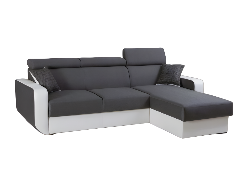 Convertible and reversible corner sofa L grey and white VTTF92076