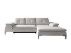 Elariva XDOA87736 Right-Hand Corner Sofa Bed in White Bouclé Fabric