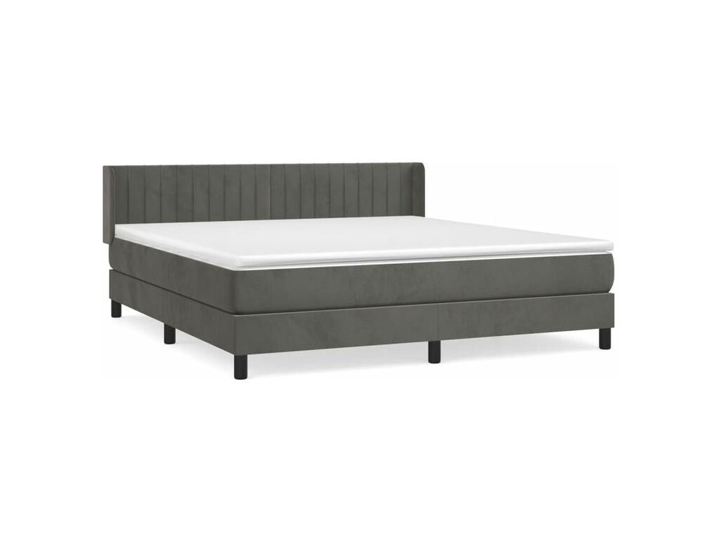 Bed base and mattress, Dark Grey 180x200 Velvet UOVI54058