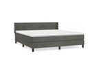 Bed base and mattress, Dark Grey 180x200 Velvet UOVI54058