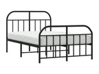 Black metal bed with headboard and footboard, 120x200 cm, BJRL68410