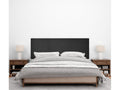 Elariva Aqualine Smooth Fabric Headboard 145x105cm with Legs for 135/140cm Beds - Black GLKY61600