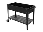 Raised mobile planter, black steel, 98x50x79.5 cm, plant container on Elariva SWJV90647