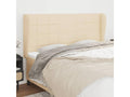 Headboard with wings, Cream, 183x23x118/128 cm, Fabric KIKL78096