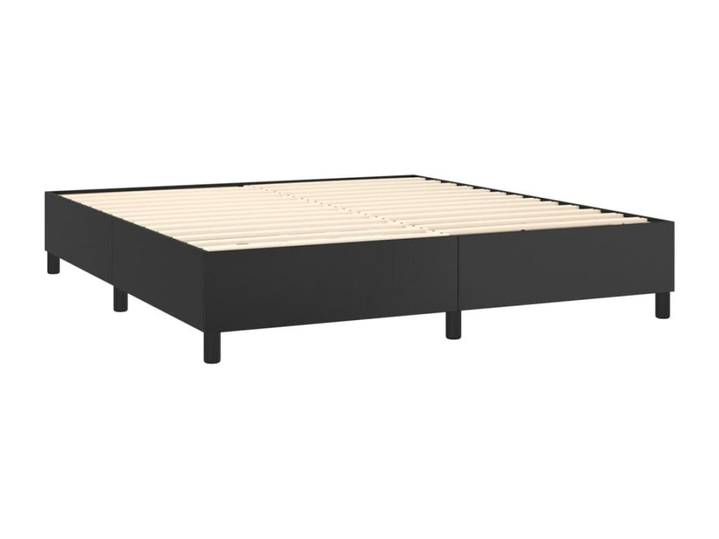 Upholstered bed base with mattress, black, 160x200 cm, XHQK16357