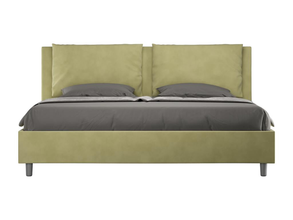 Bed with upholstered slatted base 180x210 cm, green microfiber, Elariva SJUC85222