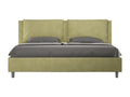 Bed with upholstered slatted base 180x210 cm, green microfiber, Elariva SJUC85222
