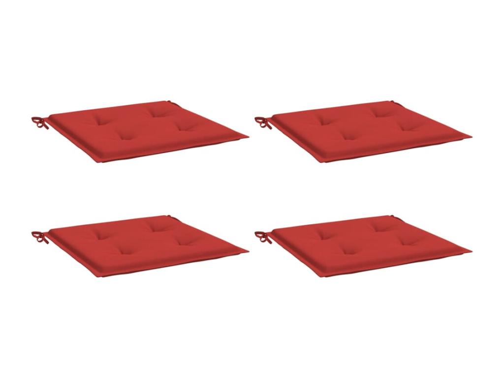 4-piece red garden chair cushions, 50x50x3cm, Lysvia QCCG03155 fabric
