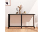 Black console table 140x35x75.5 cm Tempered glass YXUX41711