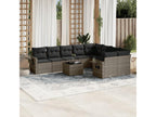 Garden furniture set with cushions, 10 pieces, grey woven resin EPRJ98413