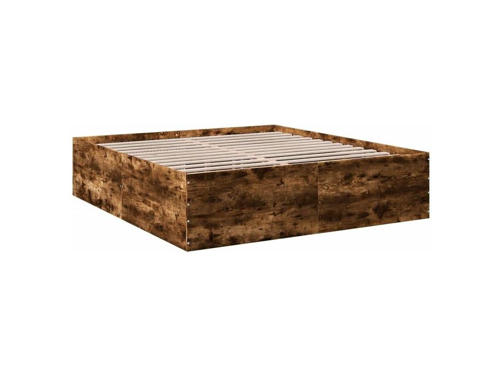 Smoked oak bed frame 180x200 engineered wood NZXQ99603