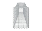 8-piece arched gabion baskets, 400x30x40/60 cm, galvanized iron, BZHF63507