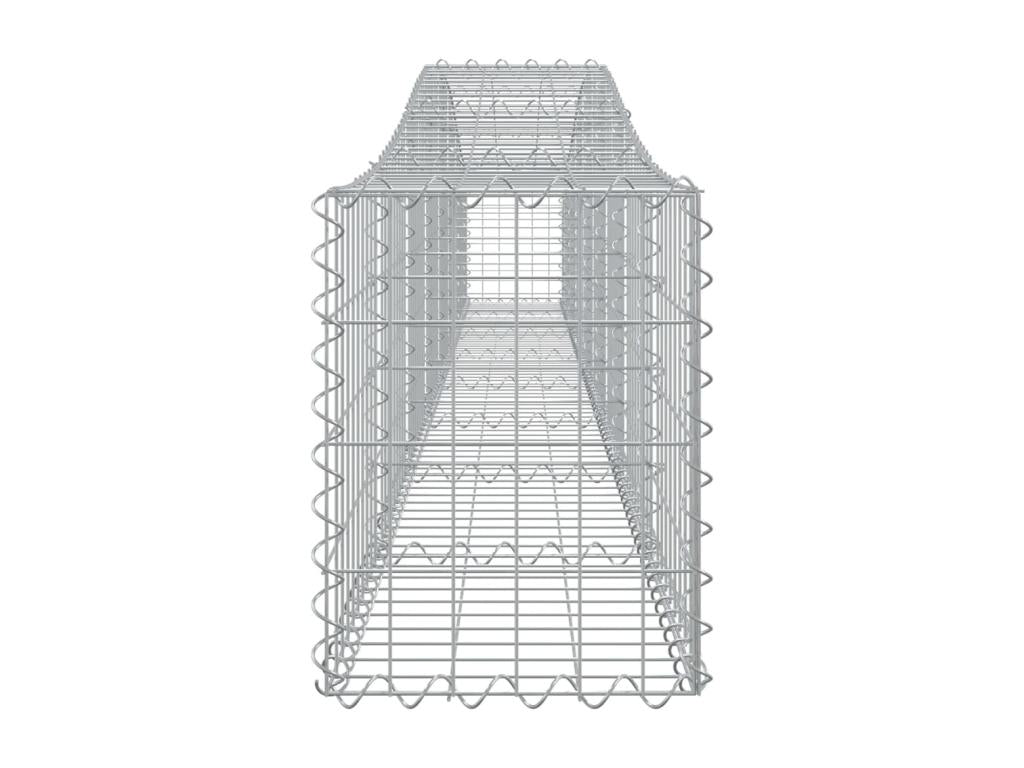 8-piece arched gabion baskets, 400x30x40/60 cm, galvanized iron, BZHF63507