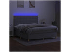 Bed base, mattress, and LED light grey 180x200 KLWA57094