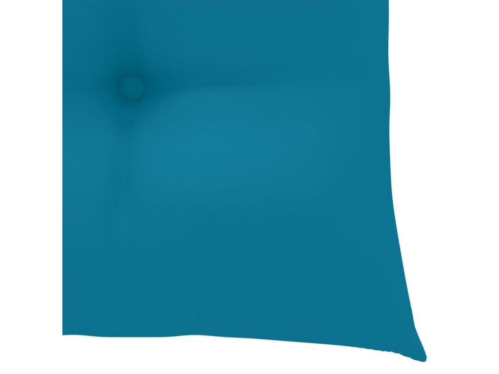 Garden chairs with light blue cushions, 3 pieces, solid teak, LRAY99980