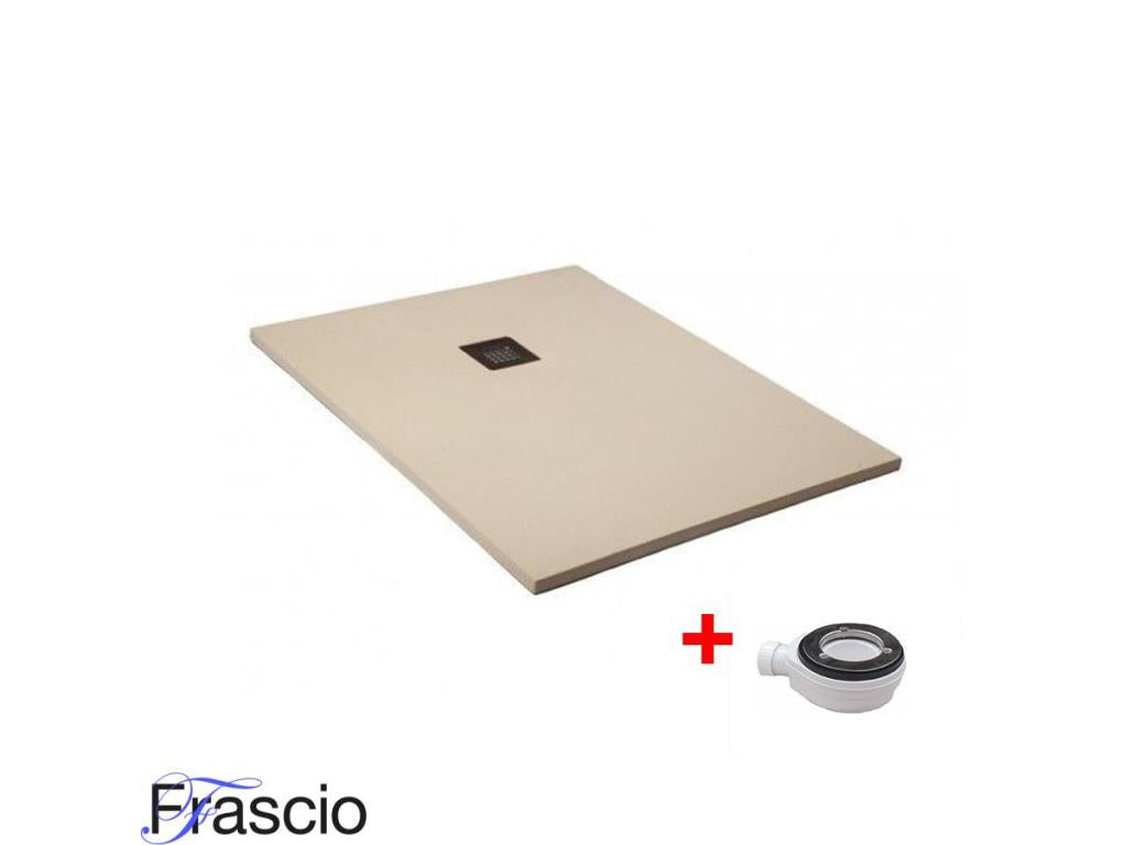 Shower tray 90x180 cm Extra Thin Line White RAL 1013 In Synthetic Resin and Marble Dust With Free Drain RIPZ66378