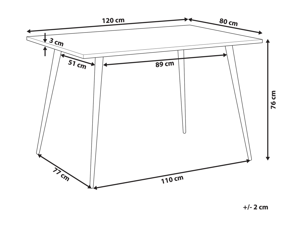 Dining table, grey concrete effect, 120 cm x 80 cm, FEWP38301