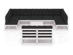 10-piece garden furniture set with cushions, white, solid pine wood, EFIX93339