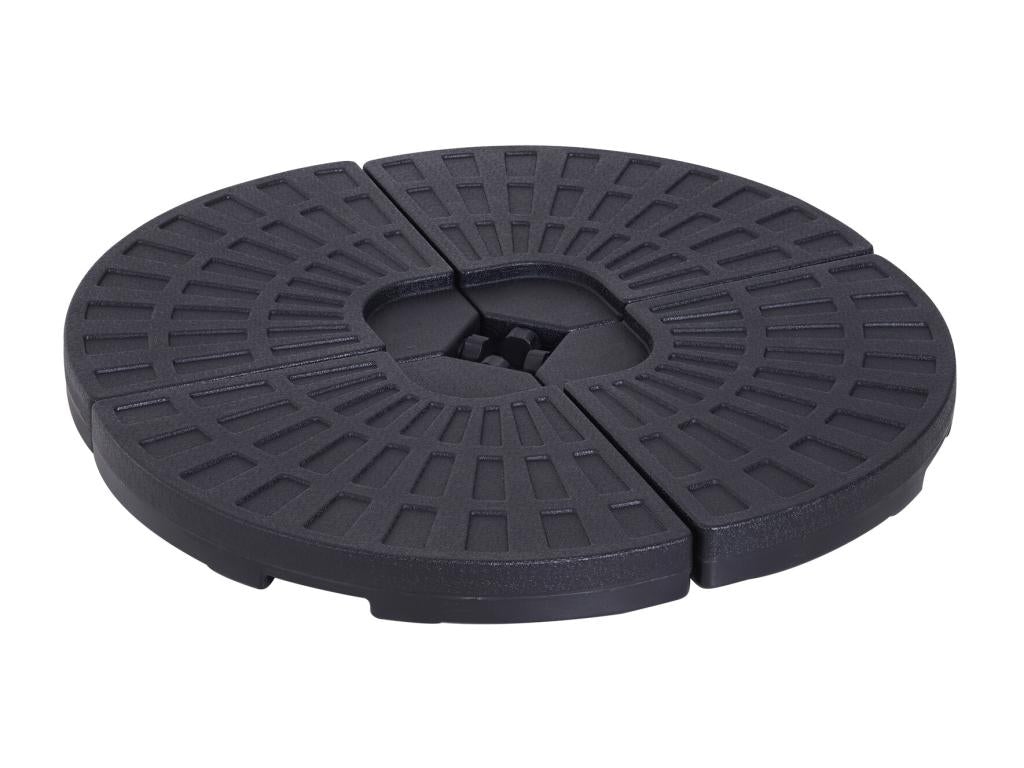 Set of 4 weights for cantilever parasols, overall dimensions 48L x 48W x 8H cm, high-density polyethylene, black, VYOP96728