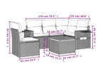 Garden furniture set with cushions, 6 pieces, beige woven resin, YWLK30714