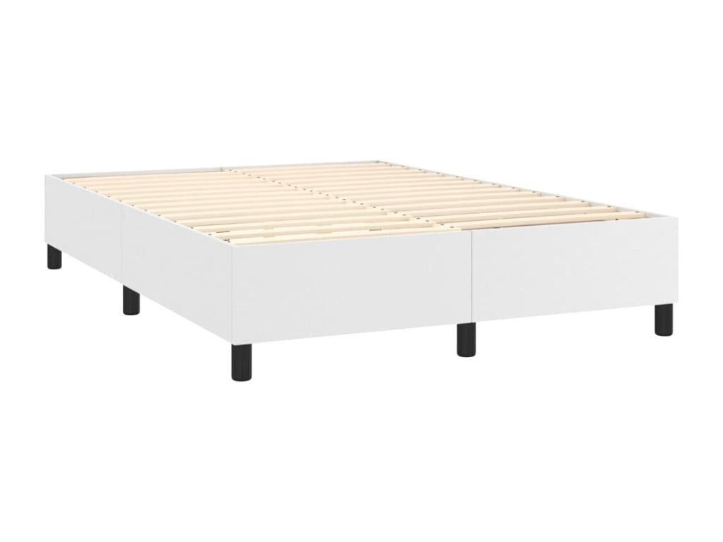 Bed base with mattress, white, 140x190 cm, faux leather, THMC12442