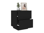 Bedside cabinets and LED Lysvières 2 pcs black engineered wood OBOW86172