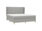 Bed base with mattress, light grey, 180x200 cm, fabric, WKEO71102