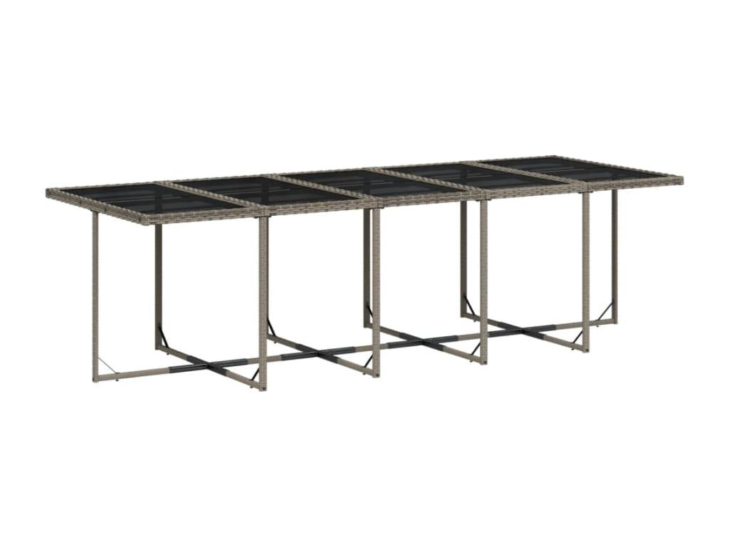 11-piece garden dining set with grey poly rattan cushions KOHP45953