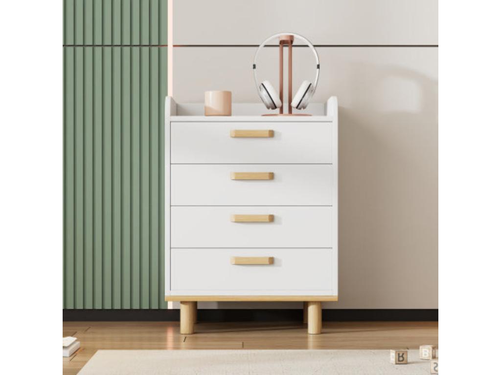 Natural white chest of drawers with pine frame, 50cm diameter x 68.5cm high, UOMJ31460