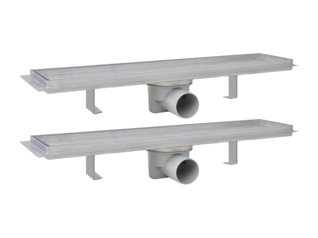 Set of two silver drainage channels 53x14x70 cm 02 0003025 TMJE00669