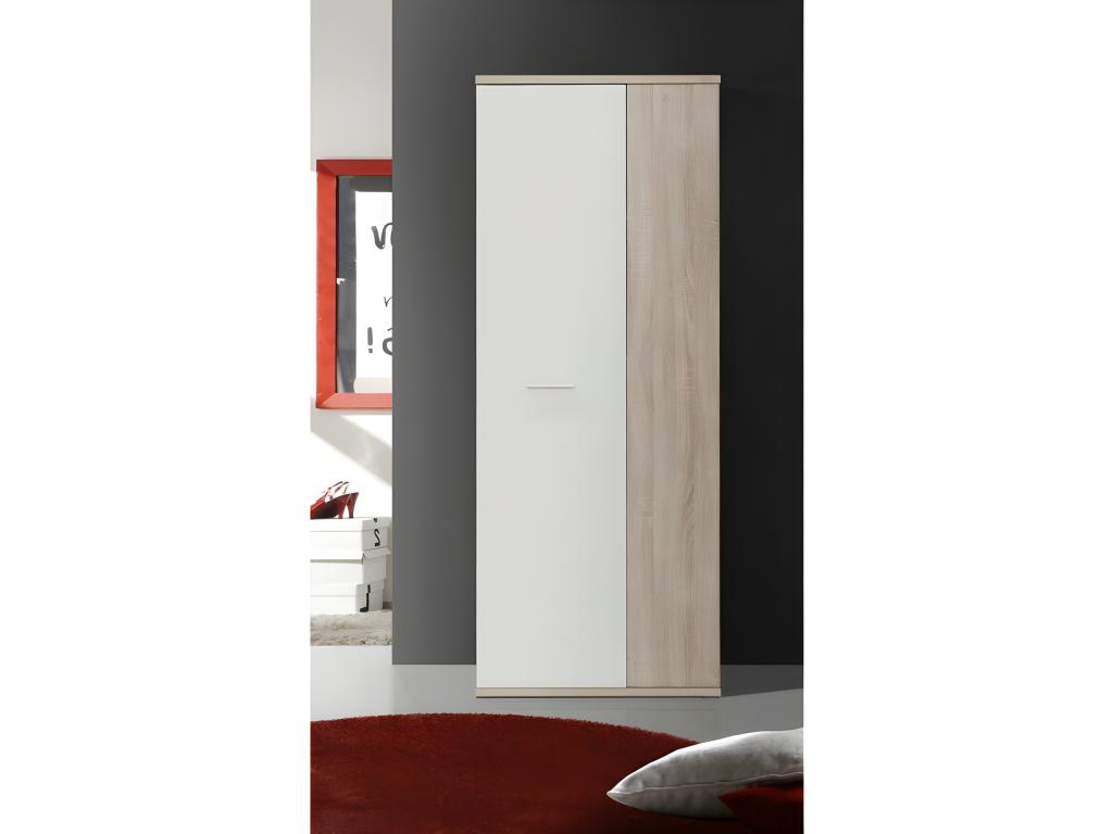 2-door shoe cabinet, white with aged wood finish - Elariva HOMR52963