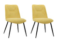 Set of 2 yellow fabric chairs with 4 black metal legs - Elariva MHOZ33227