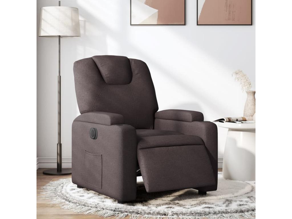Electric Recliner Chair, Dark Brown Fabric, OJXN63345