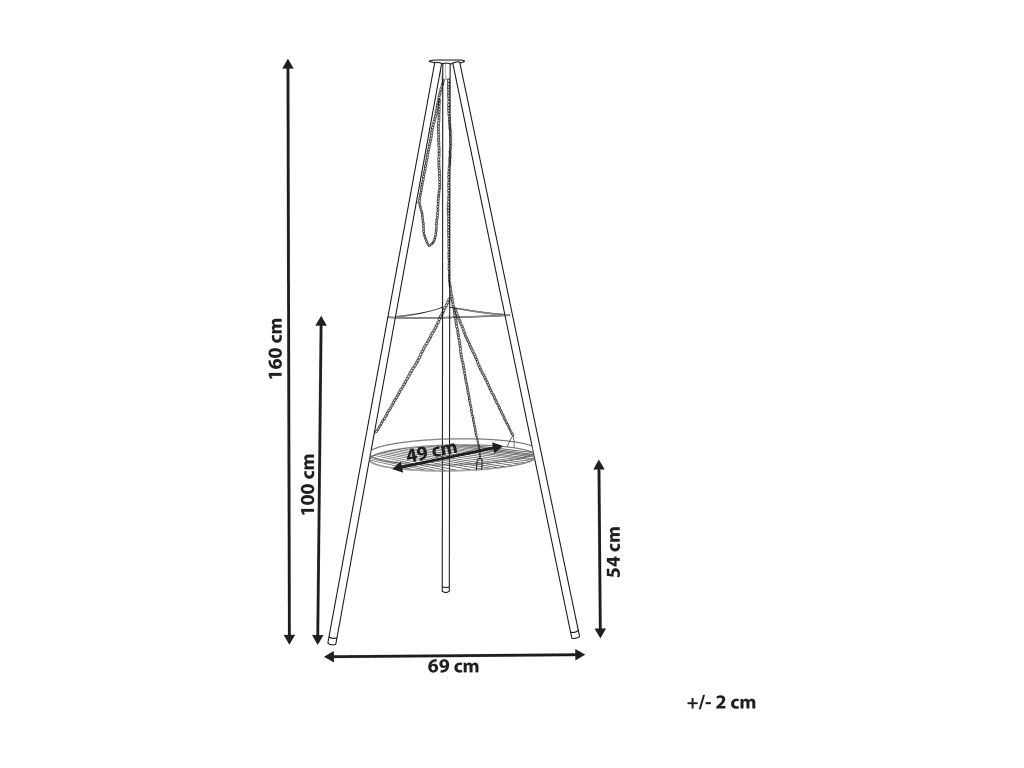 Elariva FIUY08826 Black Tripod Barbecue Grill