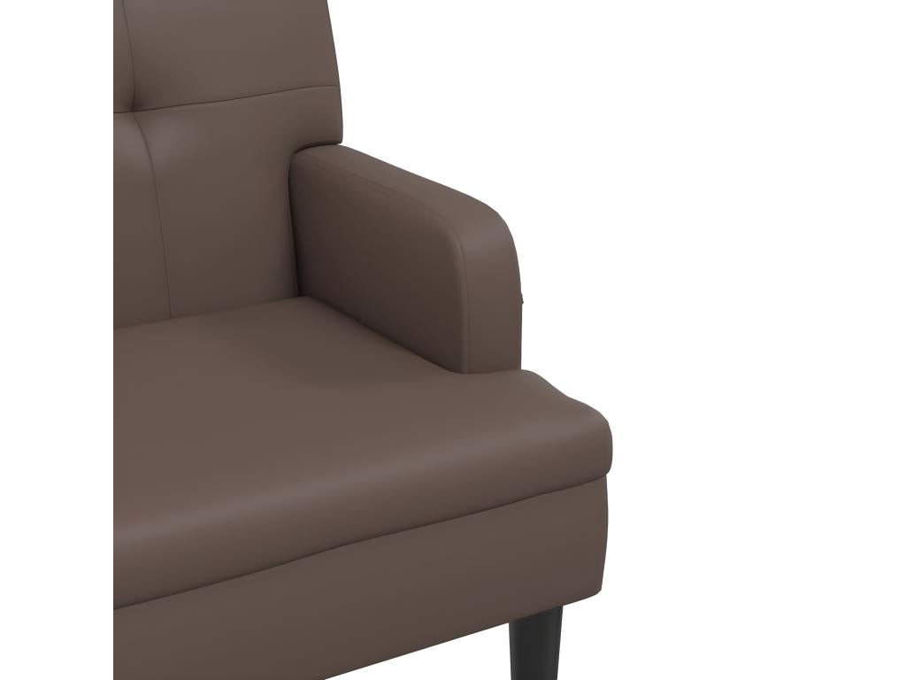 Bench with brown backrest, 112x65.5x75 cm, faux leather, XORM00873