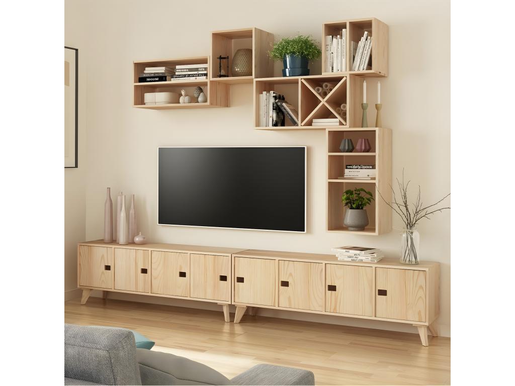 Solid pine shelf - W36.2 x H36.2 cm FCXY37683