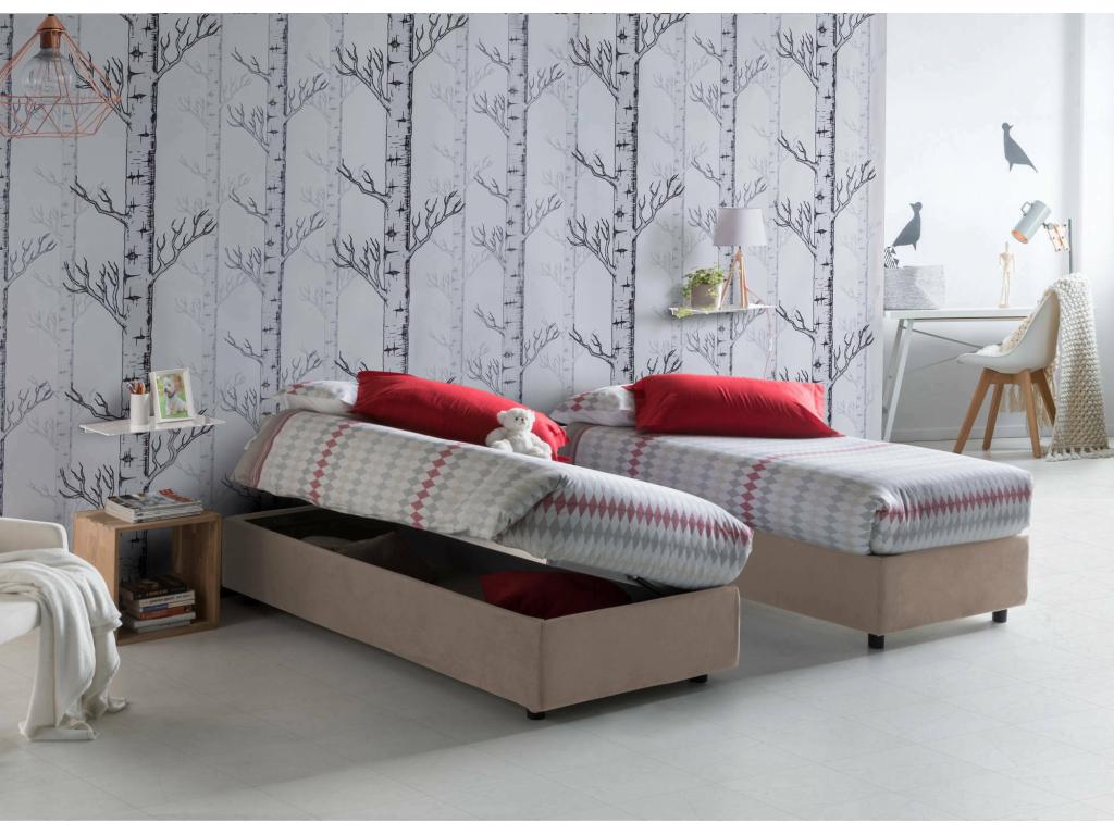 Single bed with storage bed, fabric upholstery, Made in Italy, Side opening, with 80x190 cm mattress included, Elariva HJLL98594