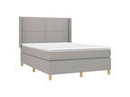 Bed base with mattress, light grey, 140x200 cm, fabric ECMI43114