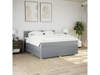 Bed base with mattress, light grey, 180x200cm, fabric, JXKR28422