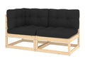 2-piece garden furniture set with cushions, solid pine wood, TBAR19683