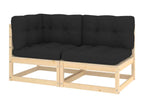 2-piece garden furniture set with cushions, solid pine wood, TBAR19683