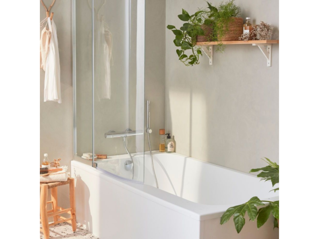 Lysvia 170x90 bath/shower pack, left-hand version, corner apron and bath screen BHMD59543