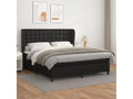 Upholstered bed base with mattress, black, 160x200 cm, XHQK16357