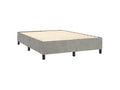 Bed base and mattress, light grey, 140x200 cm, velvet, BVDS77112
