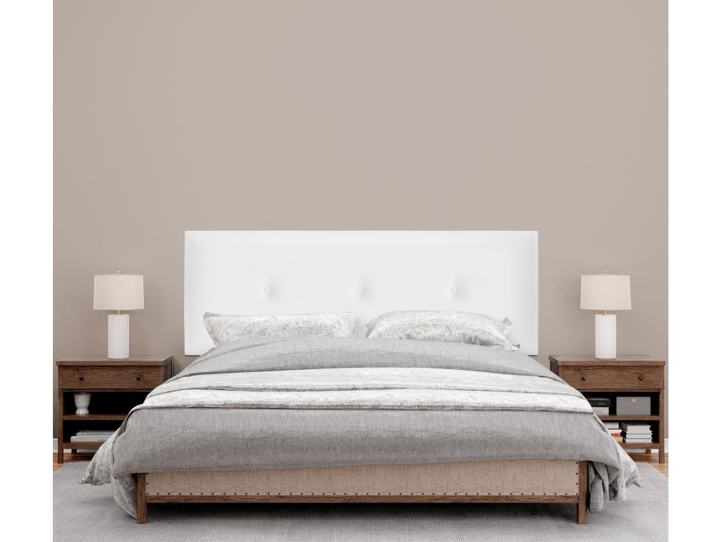 Elariva Smooth Faux Leather Headboard with Buttons 145x105cm with Legs for 135/140cm Beds - White GQZH46458