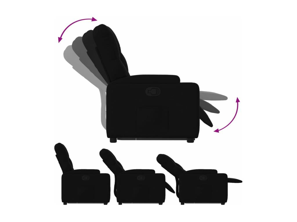 Black fabric reclining armchair VGFR77805