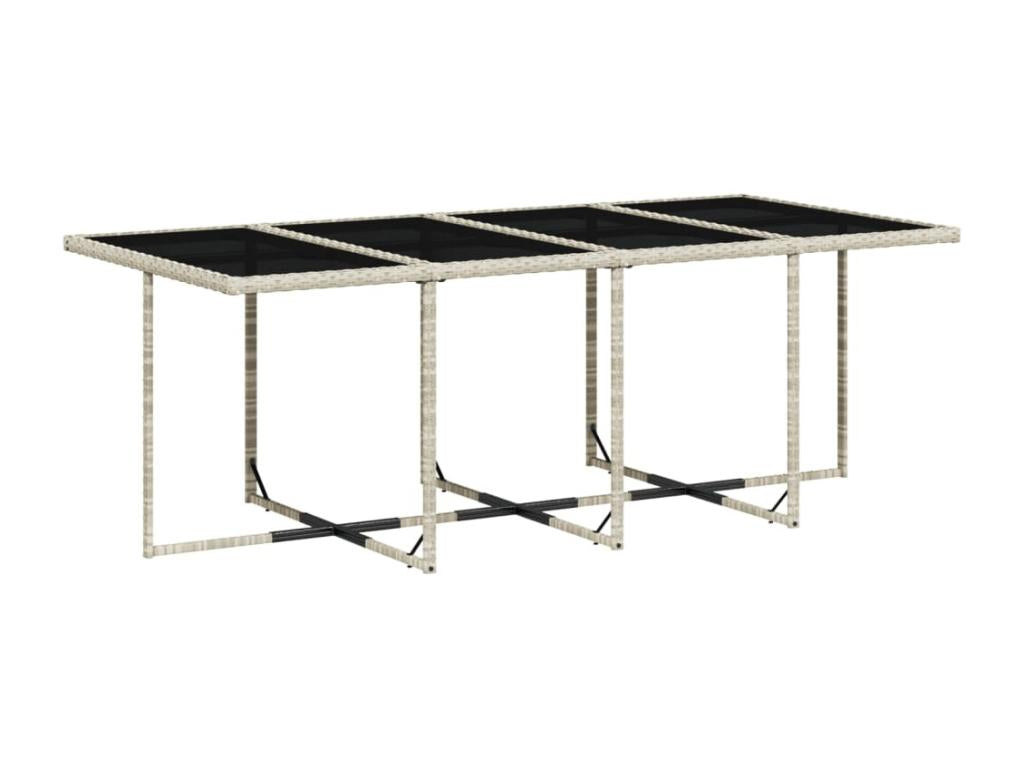 13-piece light grey rattan garden dining set and cushions CVTO31917