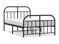 Black metal bed with headboard and footboard, 120x200 cm, BJRL68410