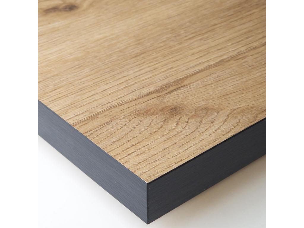 Dining table for 6 people, 140cm, Robust, stable structure, solid legs, Oak and black, LHDT53152